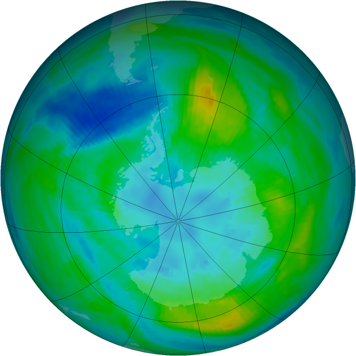 Antarctic ozone map for 05 April 1979
